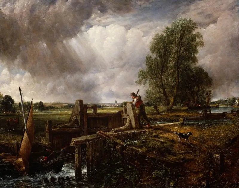Statek przepływający przez śluzę - John Constable