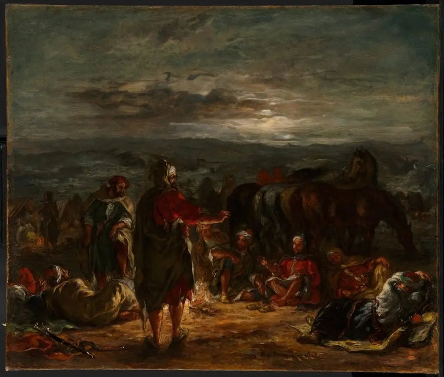 Arabski oboz w nocy - Eugène Delacroix
