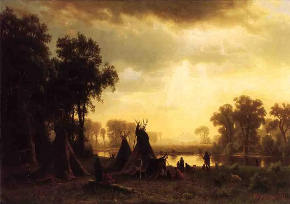 Un campement indien - Albert Bierstadt - Alpha Reproduction