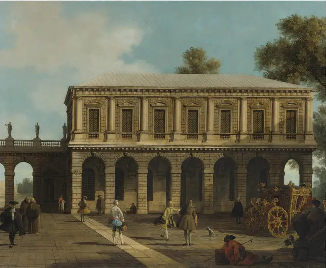 Capriccio więzień San Marco położonych na placu z karetką i mieszkańcami miasta - Canaletto