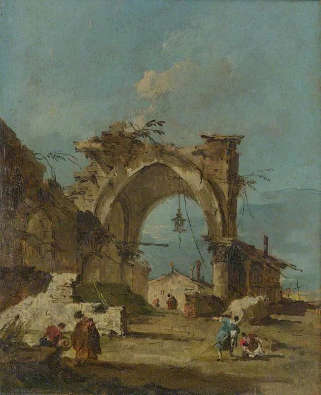 Kaprys z ruinami łuku - Francesco Guardi