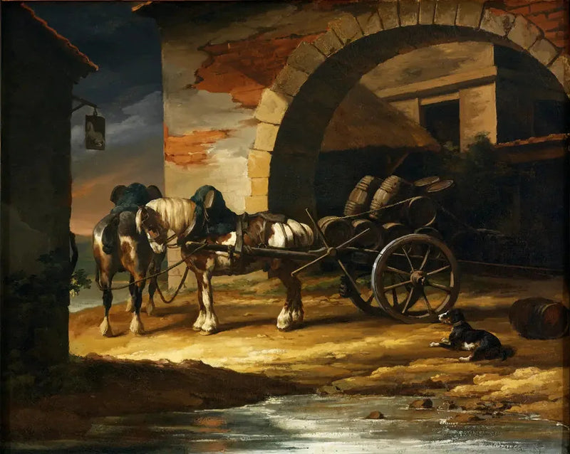 Wóz załadowany beczkami - Théodore Géricault