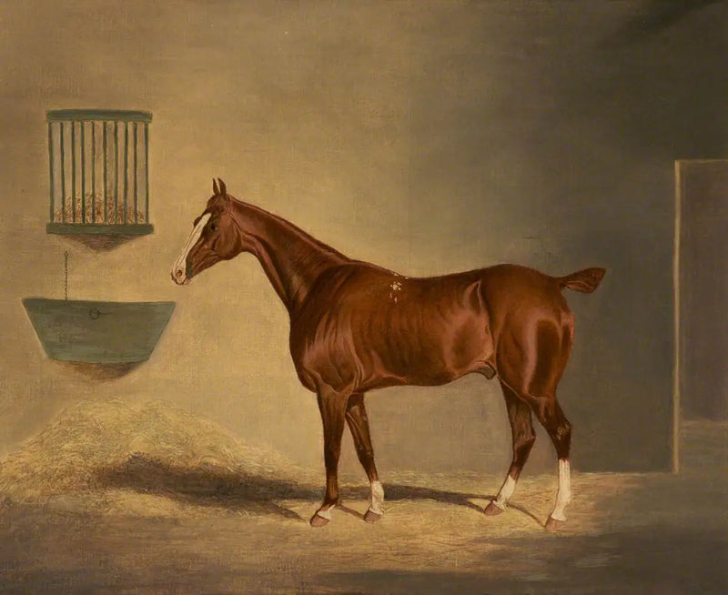 Gniadosz kasztanowaty w stajni - John Frederick Herring, Sr.