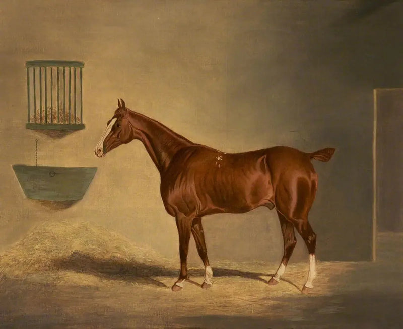 Gniadosz kasztanowaty w stajni - John Frederick Herring, Sr.