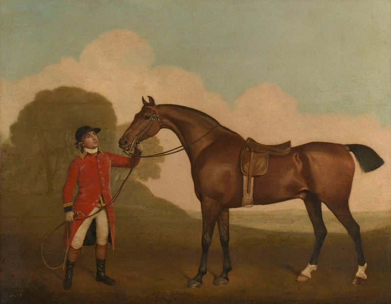 Koń kasztanowaty z gajowym - George Stubbs