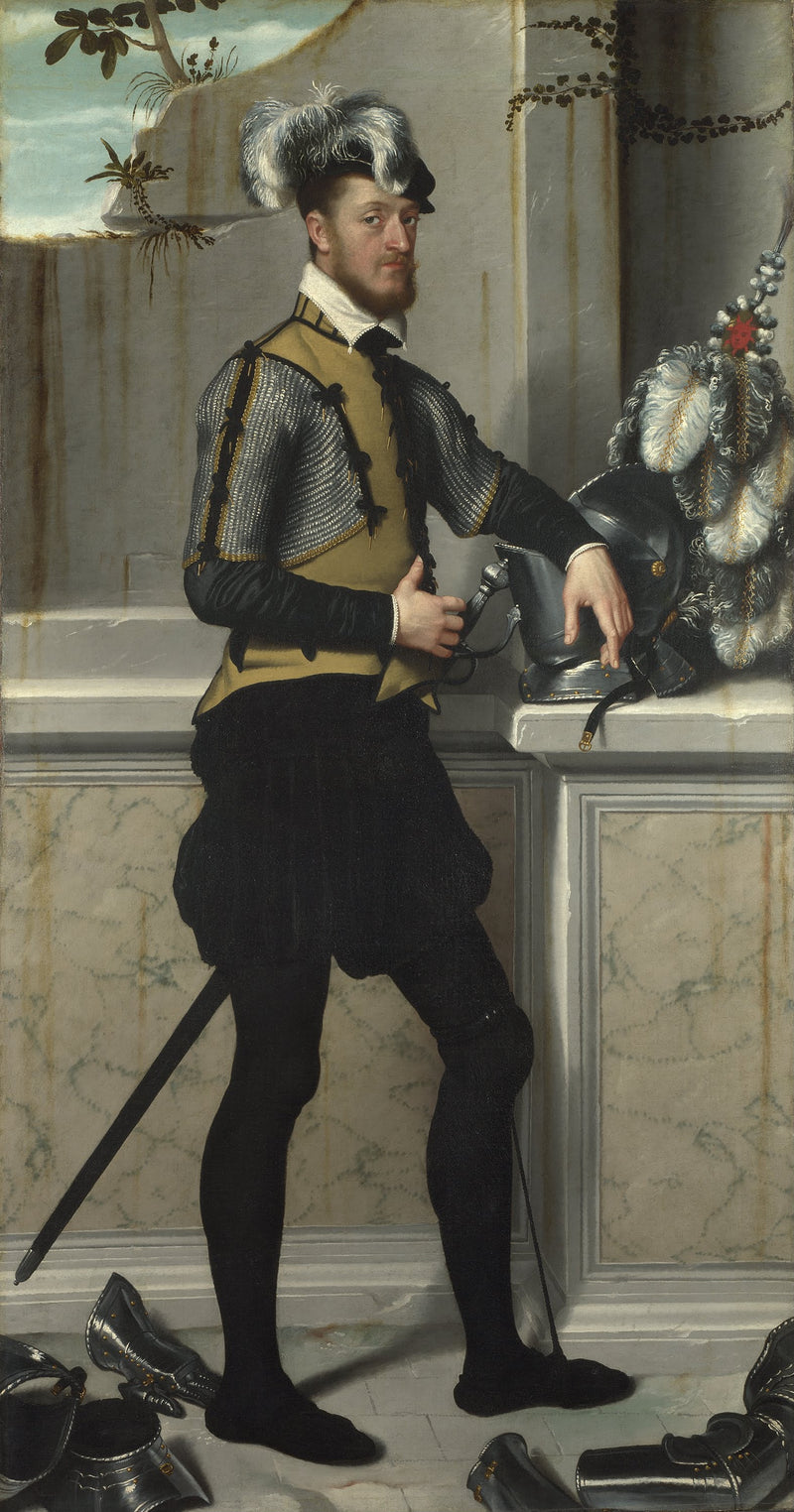 Rycerz z hełmem turniejowym (hrabia Faustino Avogardo (?)) - Giovanni Battista Moroni