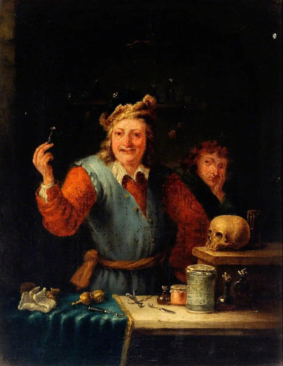 Chirurg pokazuje ząb, który usunął - David Teniers młodszy