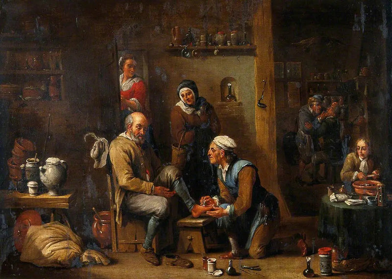Chirurg leczący stopę mężczyzny - David Teniers młodszy