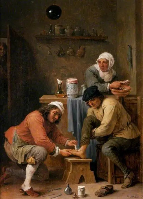 Chirurg leczący stopę rolnika - David Teniers Młodszy