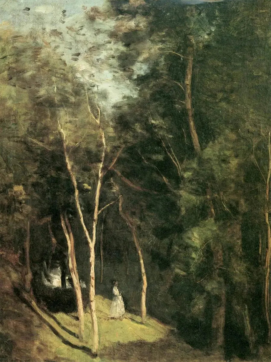 Kącik parku w Port-Berteau, niedaleko Rochemont - Jean-Baptiste Camille Corot
