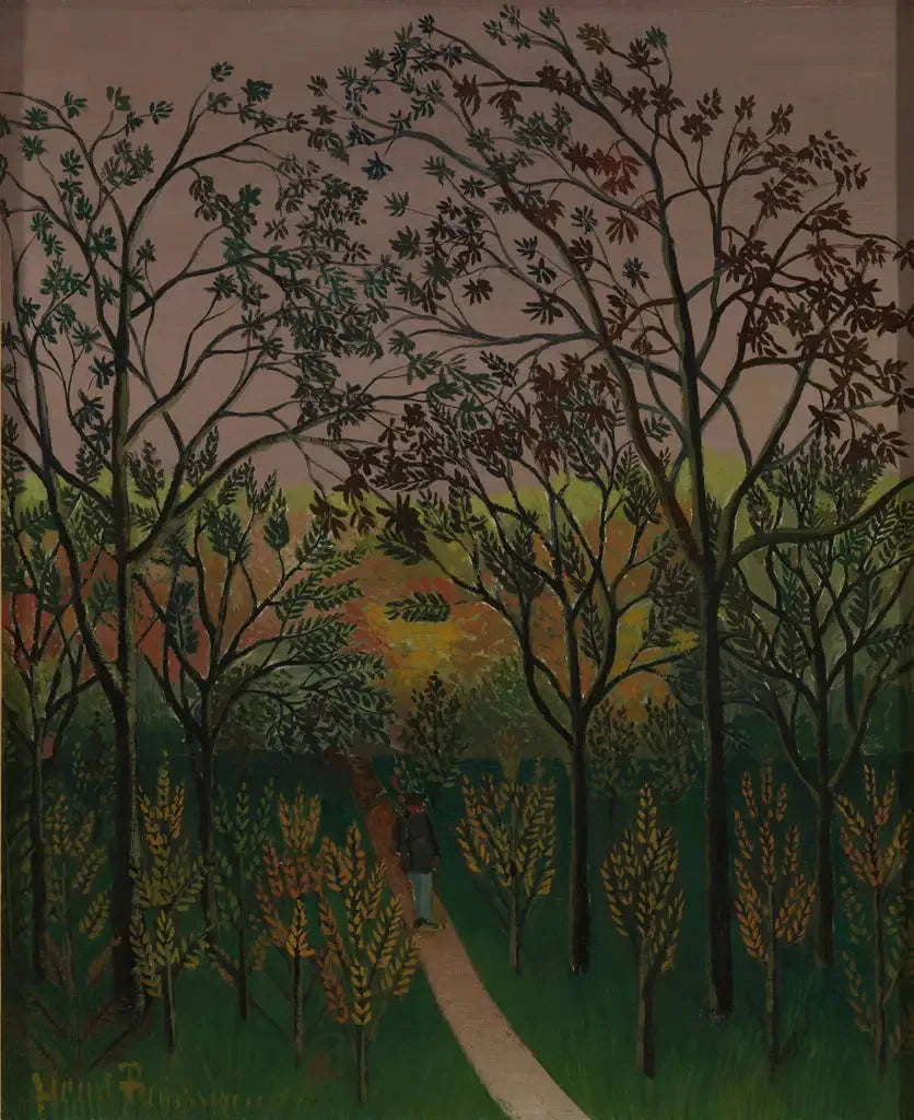 Kącik z plateau Bellevue. jesień, zachodzące słońce - Henri Rousseau