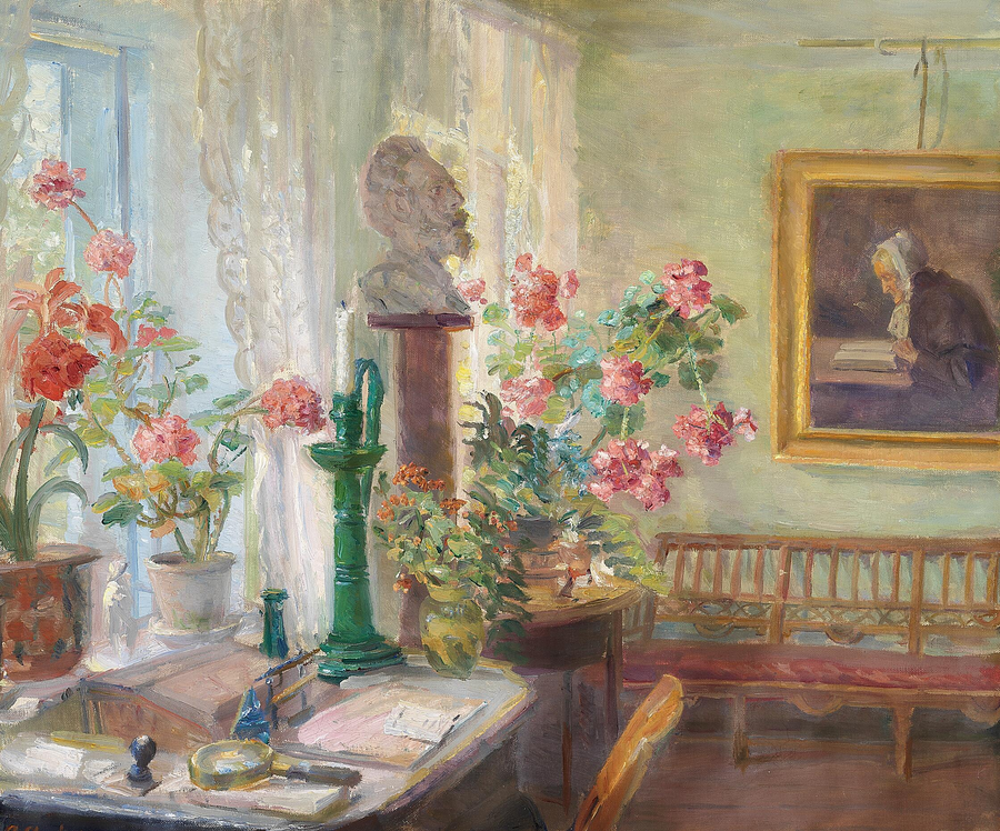 Kąt salonu. Wnętrze. - Anna Ancher