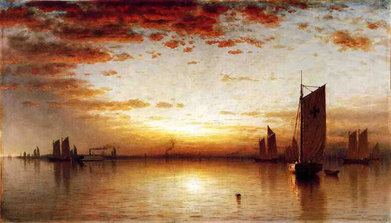 Zachód słońca, zatoka Nowego Jorku - Sanford Robinson Gifford