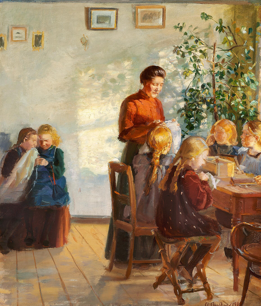 kurs szycia. - Anna Ancher