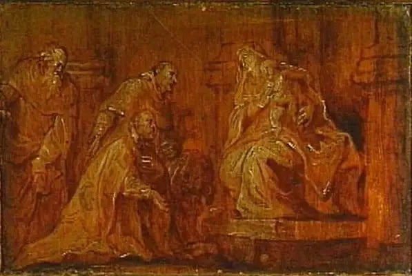 Darczyńca z dwoma świętymi patronami adorującymi Dziewicę z Dzieciątkiem - Antoine van Dyck