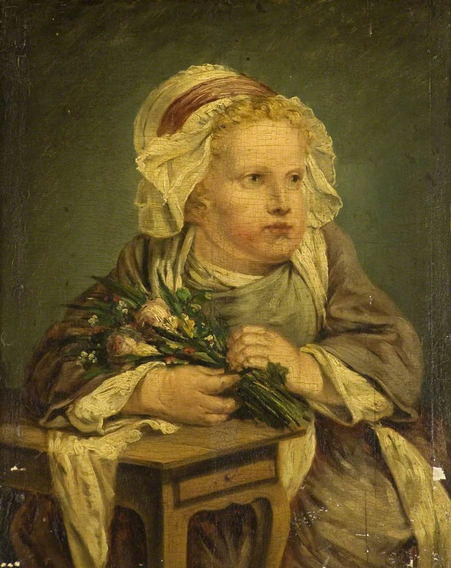 Dziecko z bukietem kwiatów - Jean-Baptiste Greuze