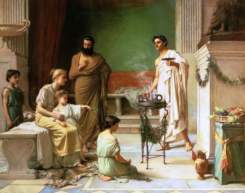 Chore dziecko przyprowadzone do świątyni Eskulapa - John William Waterhouse