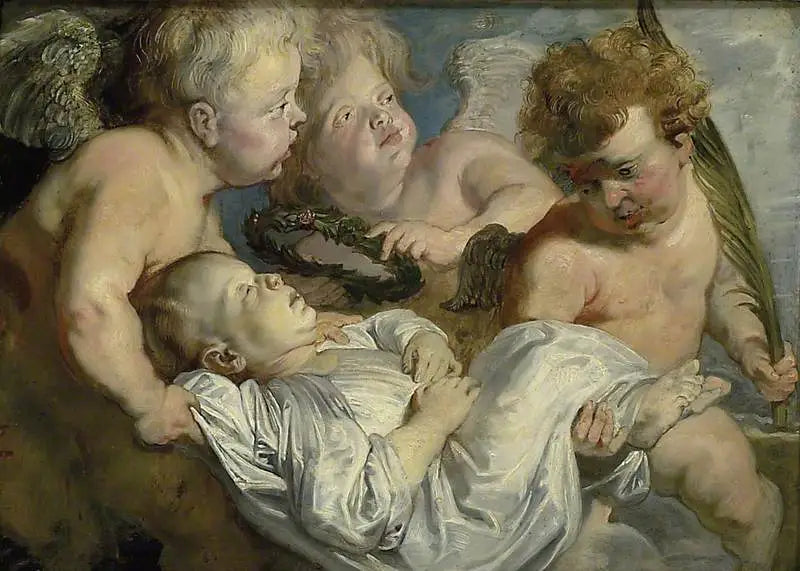 Martwe dziecko unoszone do nieba przez anioły - Peter Paul Rubens