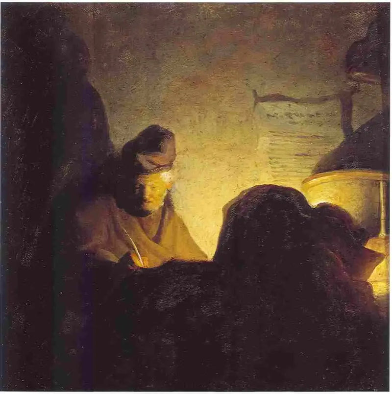 Uczony przy blasku świec - Rembrandt