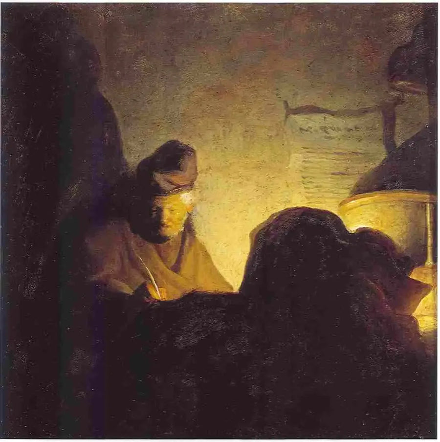 Uczony przy blasku świec - Rembrandt