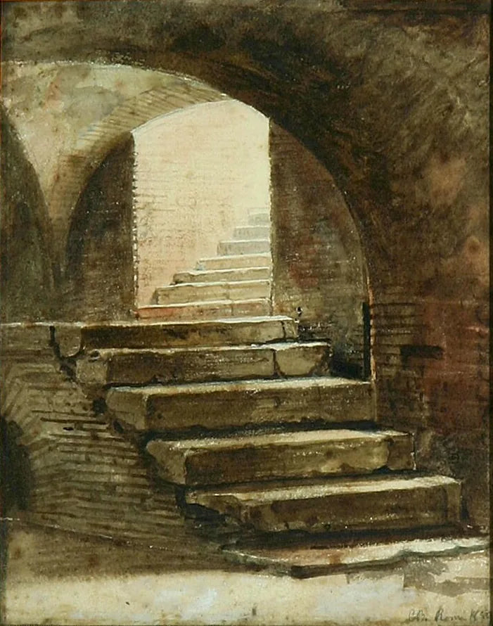 Schody w Rzymie. - Carl Heinrich Bloch