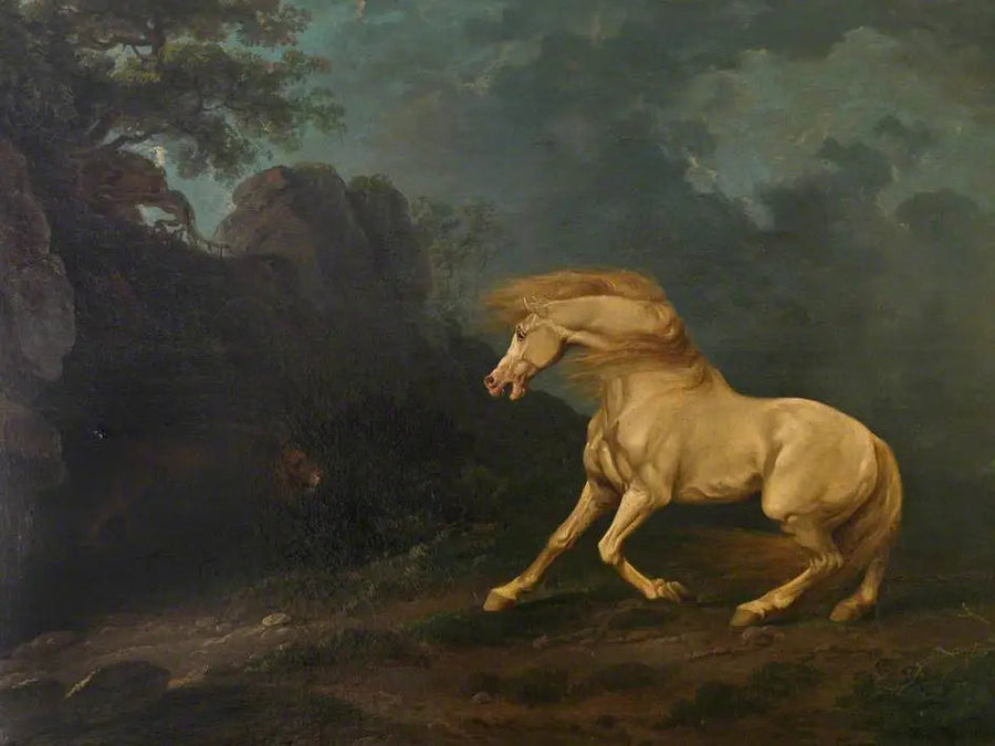Byk zaskoczony przez lwa - George Stubbs
