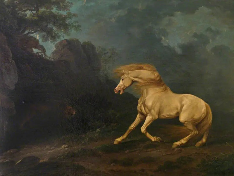 Byk zaskoczony przez lwa - George Stubbs