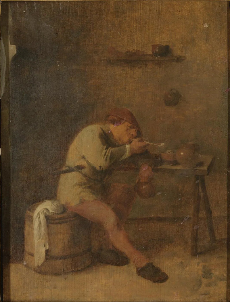 Un fumeur allume sa pipe - Adriaen Brouwer