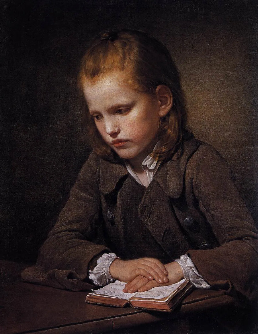 Chłopiec z książką do nauki - Jean-Baptiste Greuze