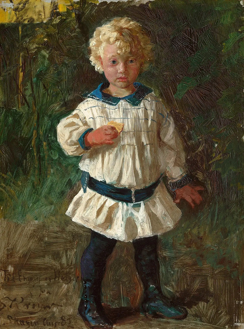 Blond chłopak. Portret Jens Drachmann. - Peder Severin Krøyer