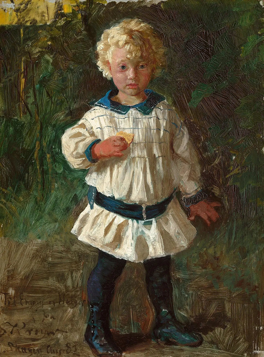 Blond chłopak. Portret Jens Drachmann. - Peder Severin Krøyer