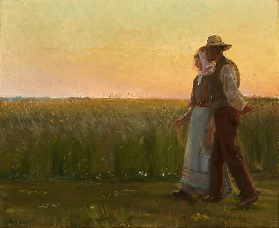 Chłopiec i dziewczynka. - Anna Ancher