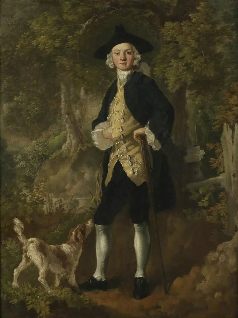 Dżentelmen z psem w lesie - Thomas Gainsborough
