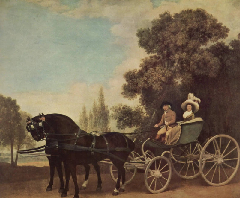 Dżentelmen prowadzący damę w phaetonie - George Stubbs