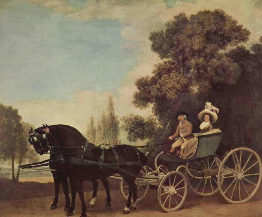 Dżentelmen prowadzący damę w phaetonie - George Stubbs
