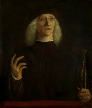 Mężczyzna z cyrklem (?) - Gentile Bellini
