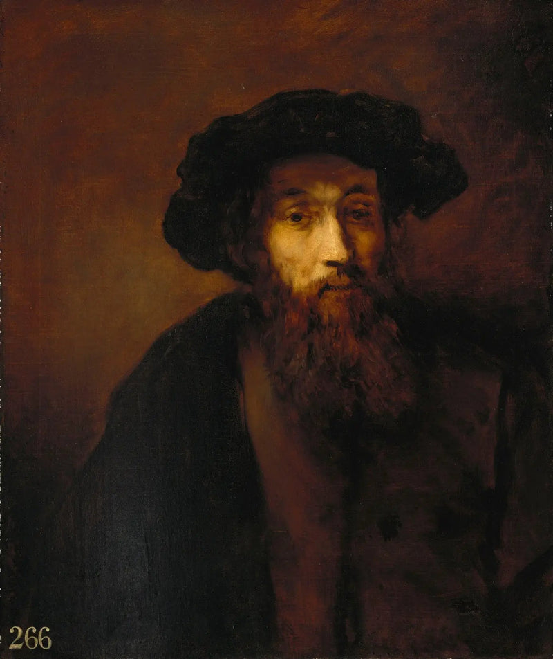 Brodaty mężczyzna w czapce (według Rembrandta) - Thomas Gainsborough