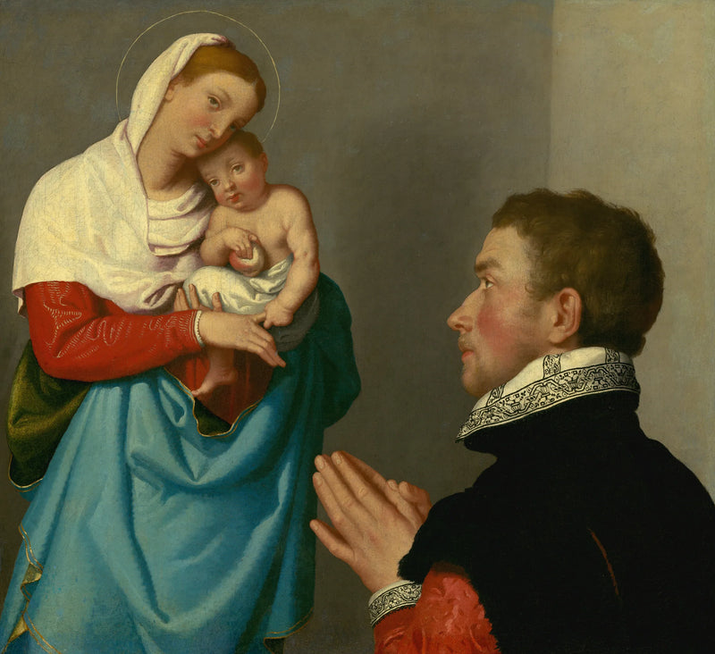 Mężczyzna w adoracji przed Matką Boską - Giovanni Battista Moroni