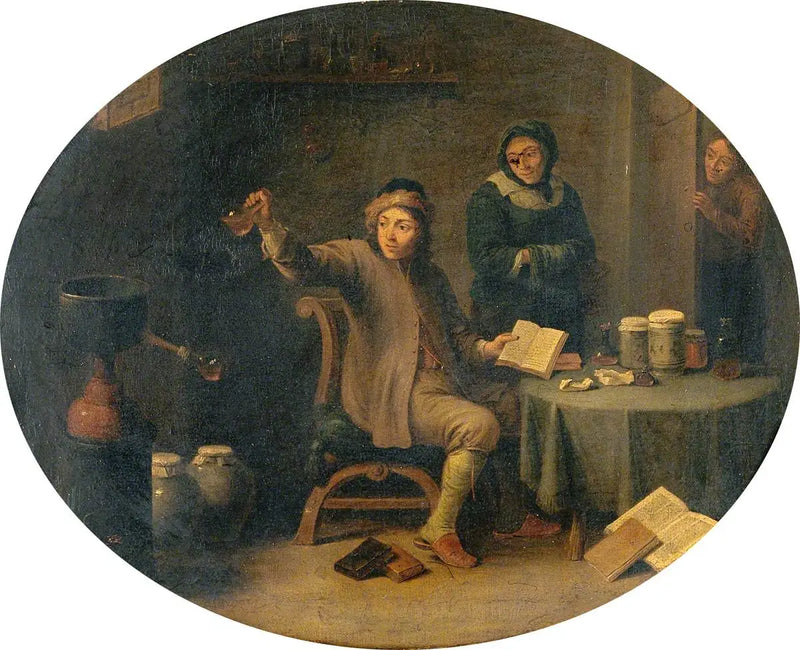 Mężczyzna badający fiolkę z moczem - David Teniers młodszy