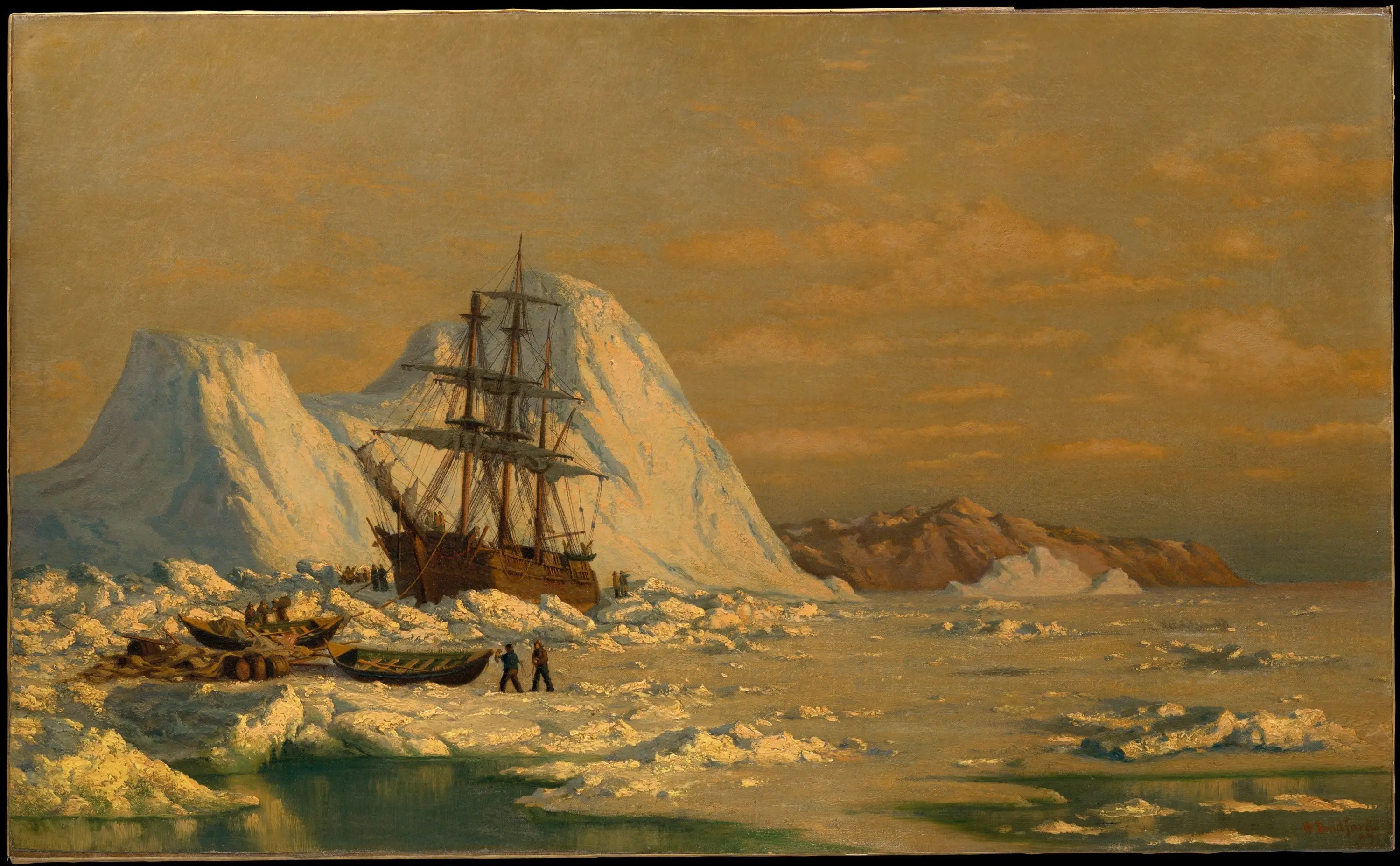 Un incident de chasse à la baleine - William Bradford image 1 reproduction artisanale de tableau