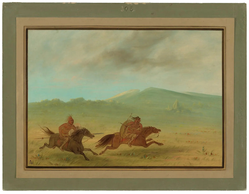 Indian Osage ścigający Camanchee - George Catlin