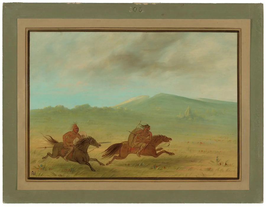 Indian Osage ścigający Camanchee - George Catlin