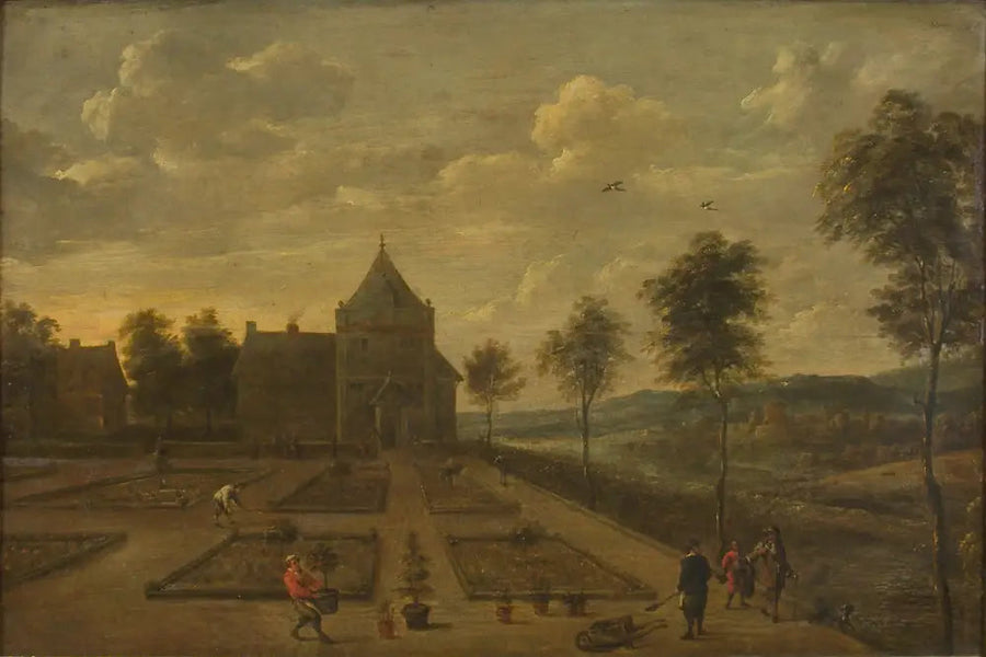 Ogród przed domem wiejskim - David Teniers Młodszy