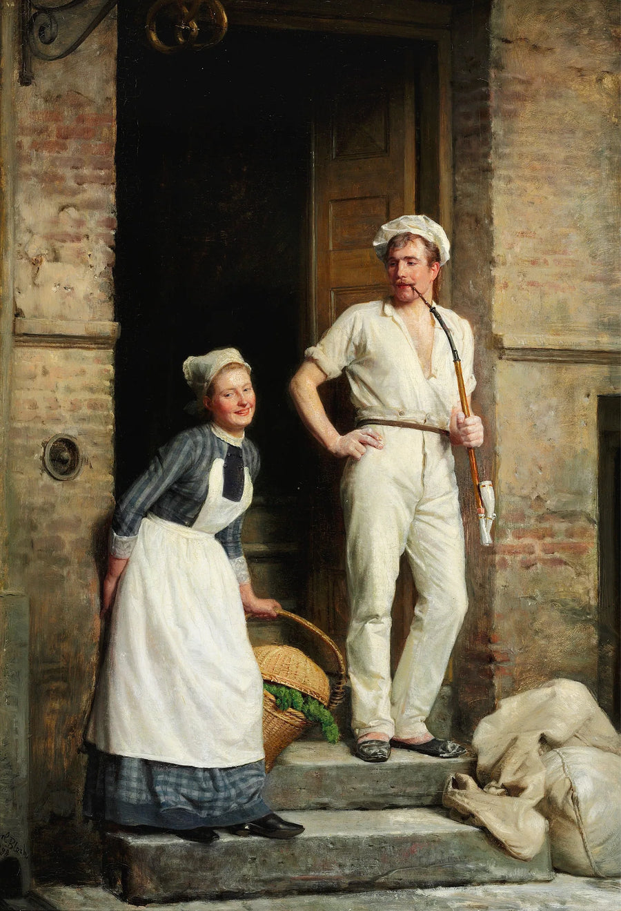 Młody piekarz się ochładza - Carl Heinrich Bloch