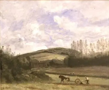 Rolnik na wsi, okolice Étretat - Jean-Baptiste Camille Corot