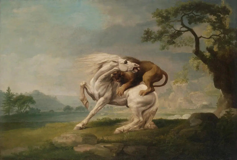 Lew atakujący konia - George Stubbs