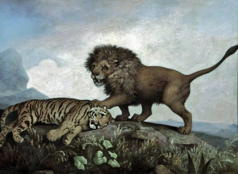 Lew i tygrys - George Stubbs