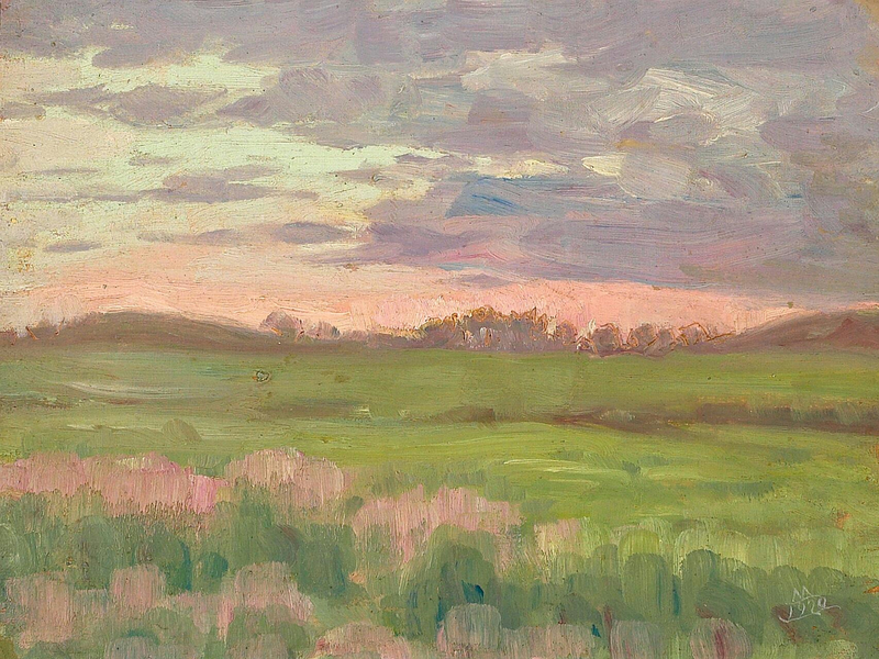 Poranek na łące. - Anna Ancher