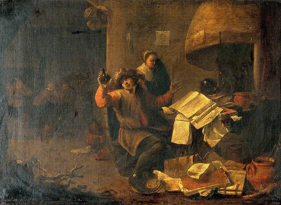 Lekarz-alchemik badający fiolkę z moczem - David Teniers Młodszy