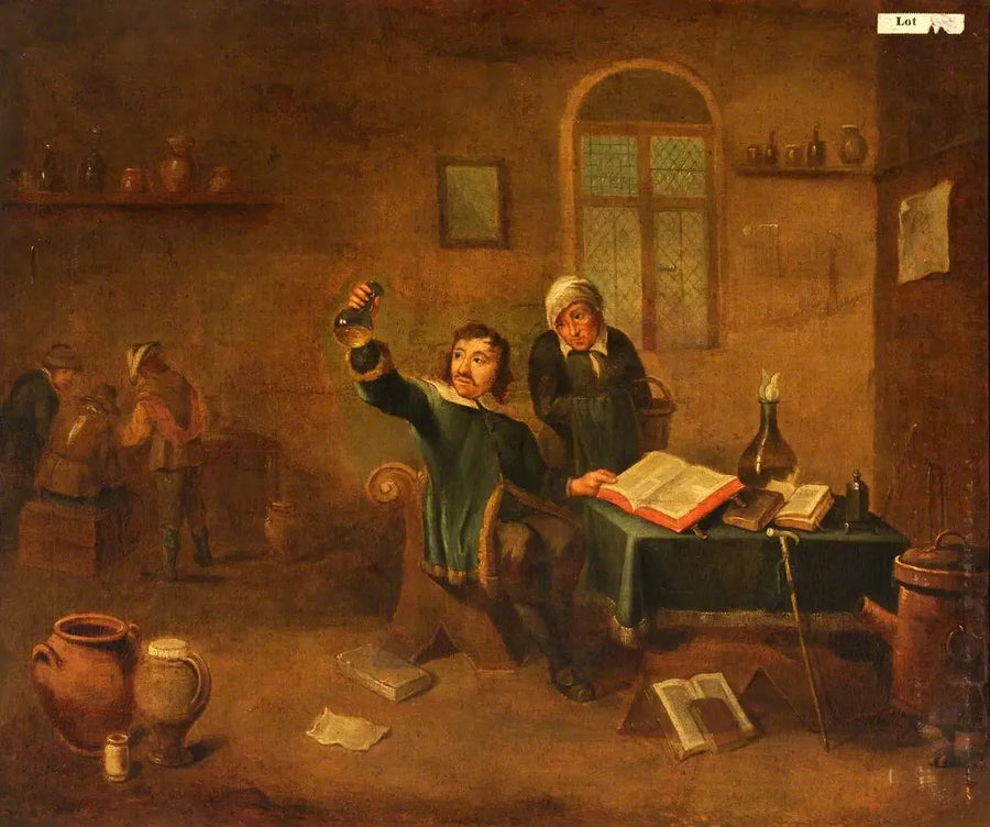 Lekarz badający fiolkę z moczem - David Teniers Młodszy